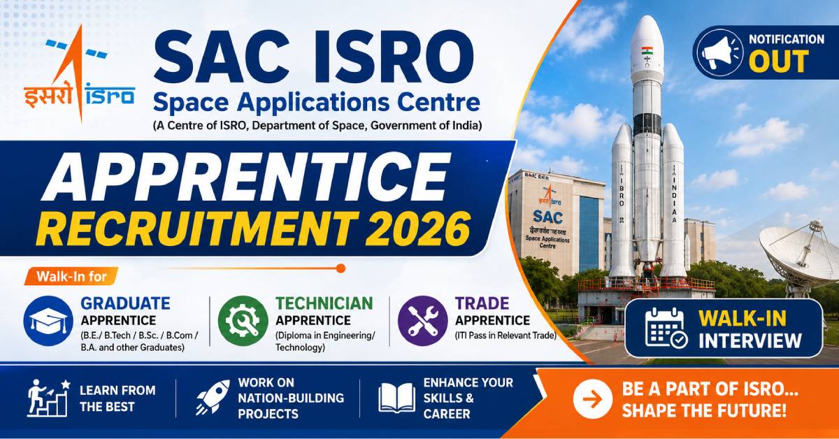 SAC ISRO Apprentice Recruitment 2026
